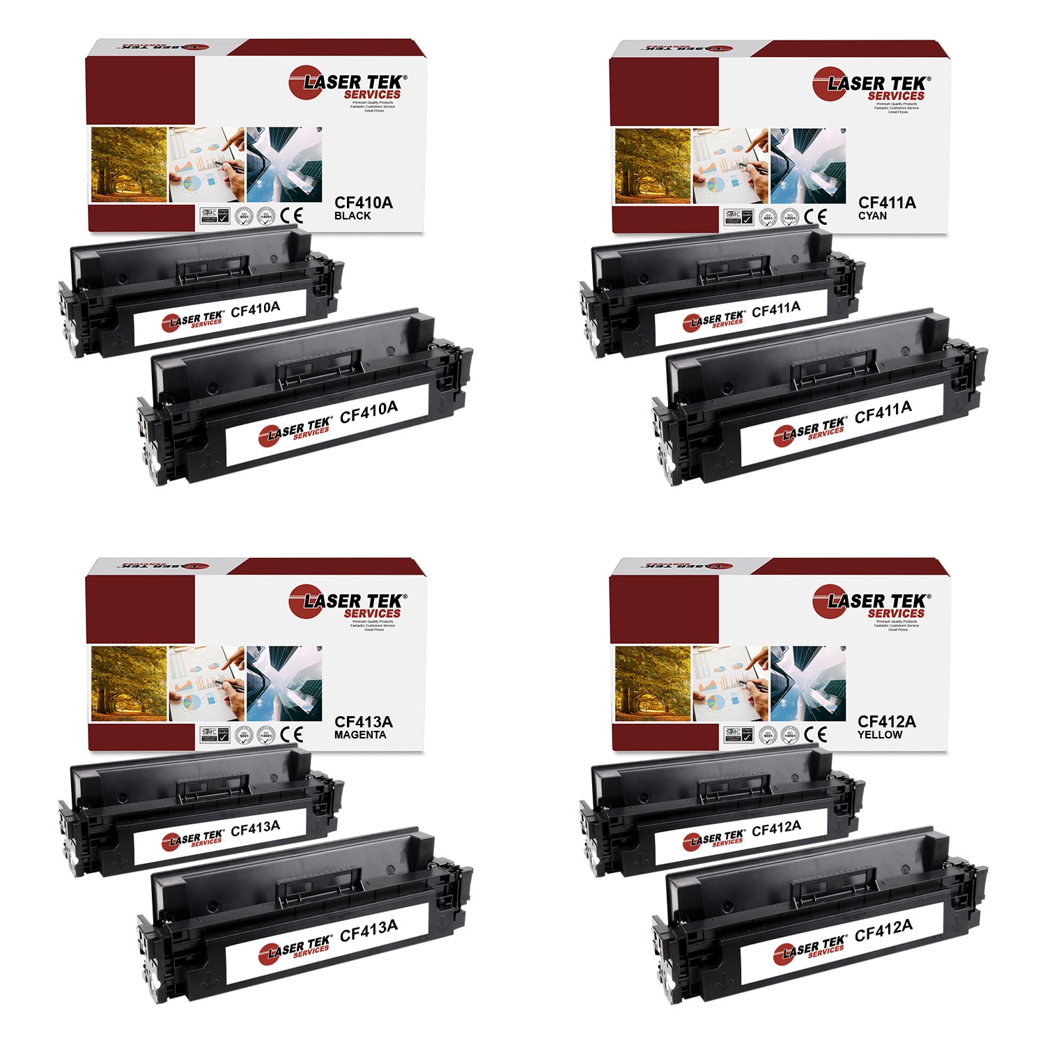 8Pk LTS 410A BCMY Compatible for HP LaserJet Pro M452dn M452dw Toner Cartridge