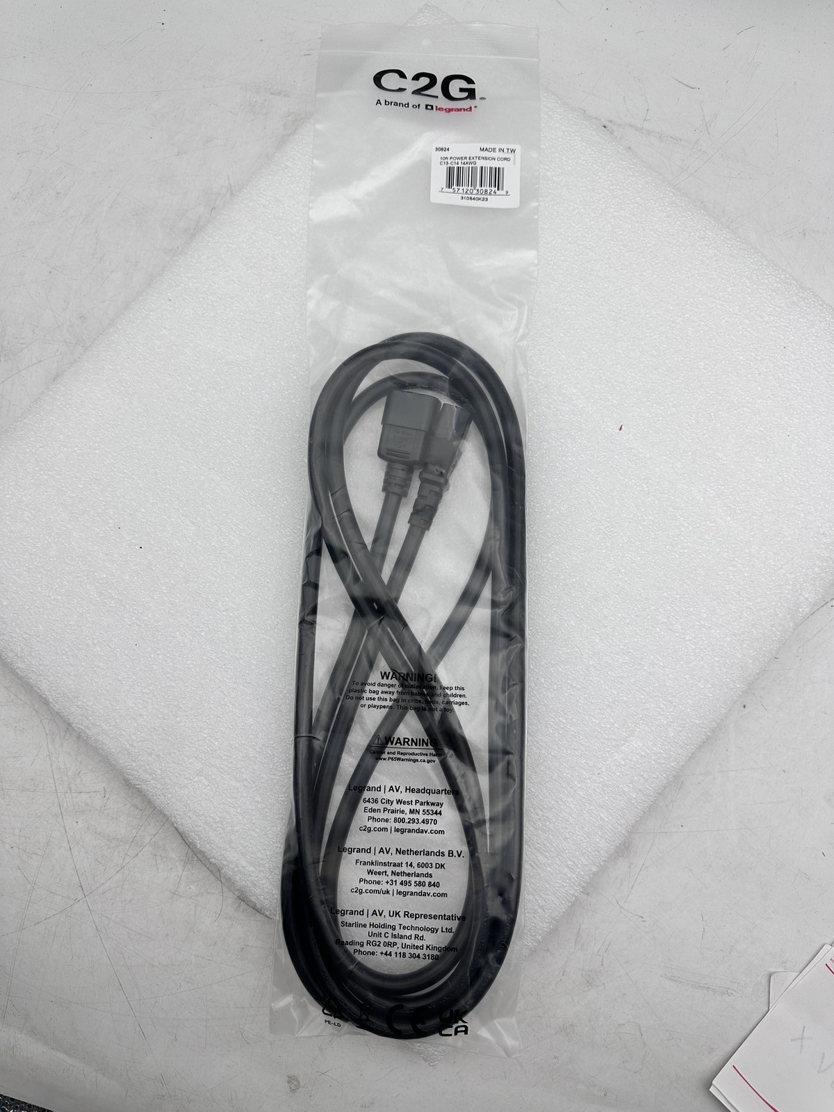 Legrand C2G 30824 Extension Cord 10ft C13-C14 14AWG