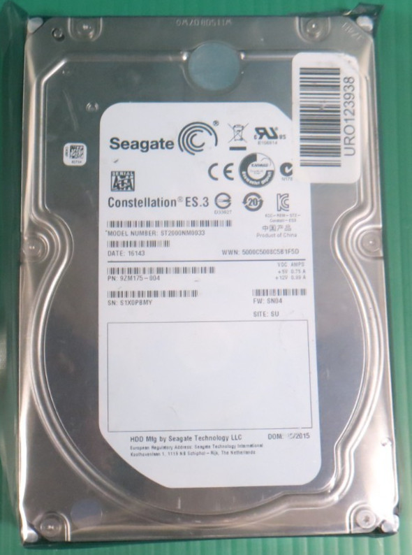 Seagate 2TB / 128MB / SATA / 7.2K / 3.5” HDD ST2000NM0033 / 9ZM175-004 / REFURB