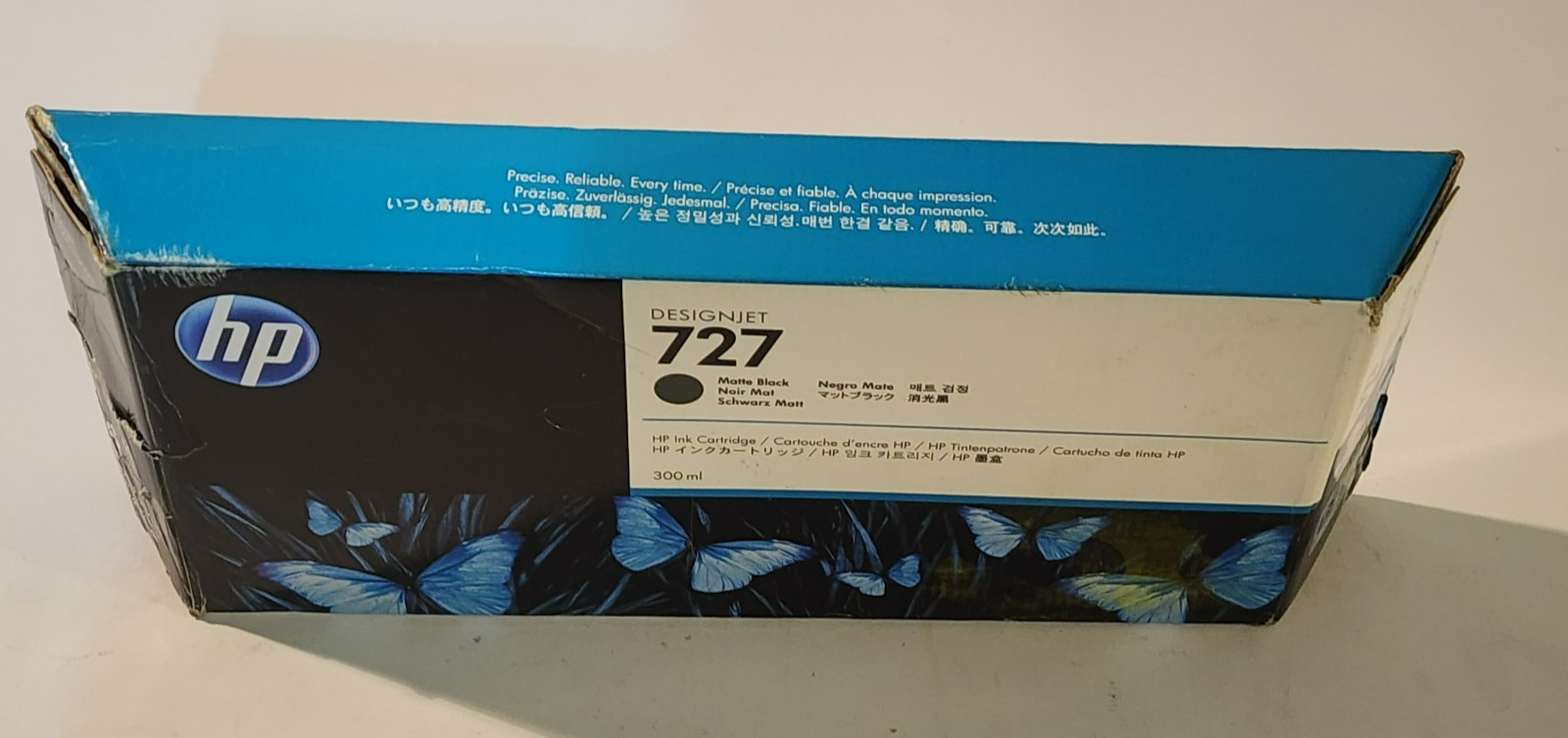 HP 727 Matte Black 300ML Ink Cartridge C1Q12A Genuine Sealed Damaged Box 2018
