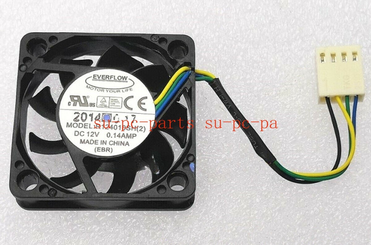 1PCS EVERFLOW R124010SH(2) 4010 4CM 12V 0.14A 4PIN PWM Silent Cooling Fan
