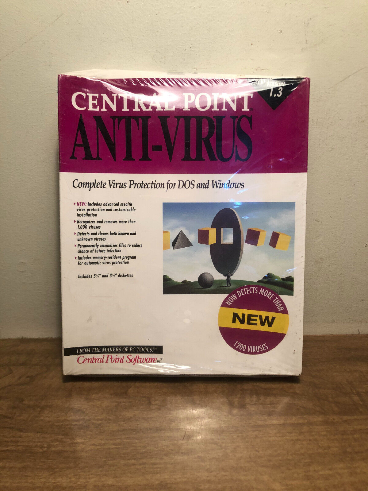 Central Point Anti-Virus Version 1.3 PC Computer MS-DOS Software New & Sealed