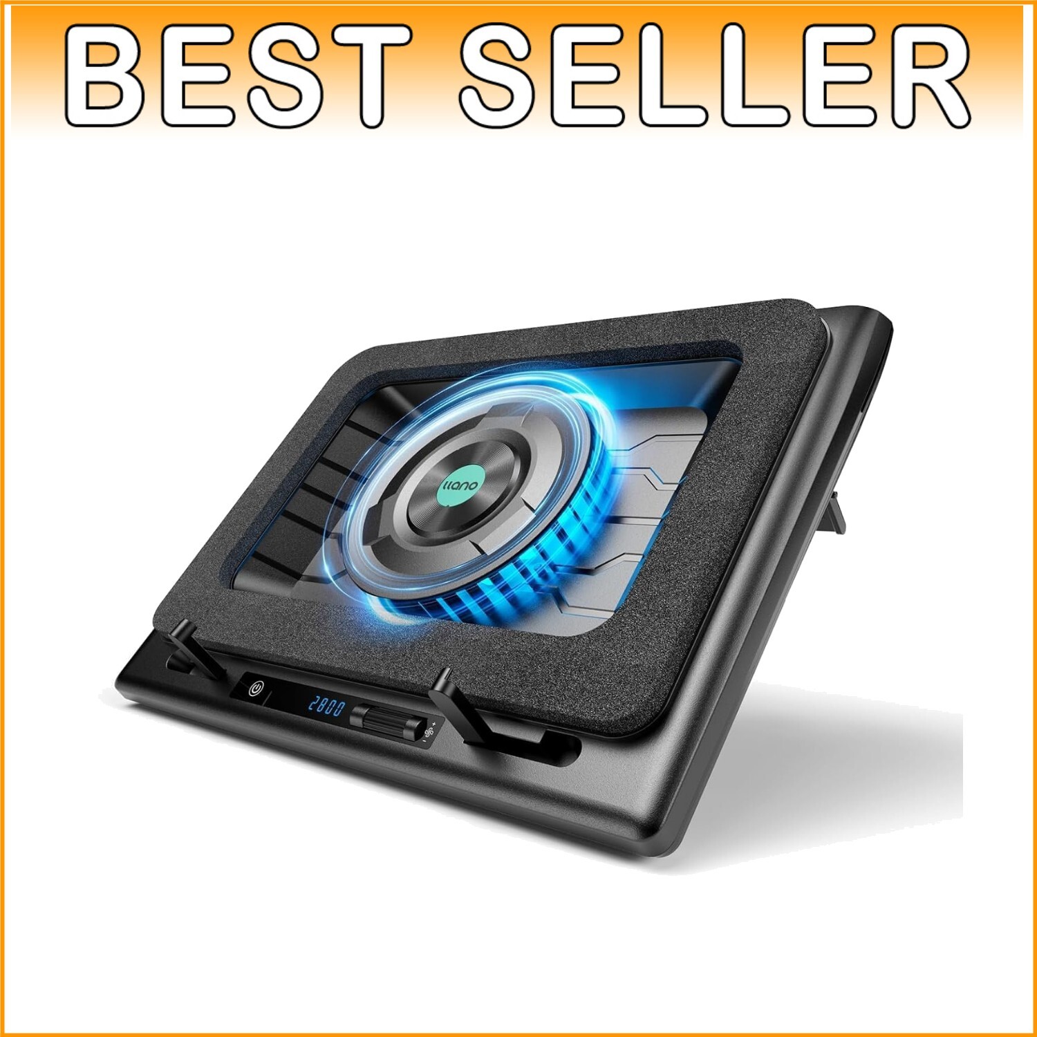 High-Performance Laptop Cooling Pad with Turbo Fan & Touch Control - 15-21in