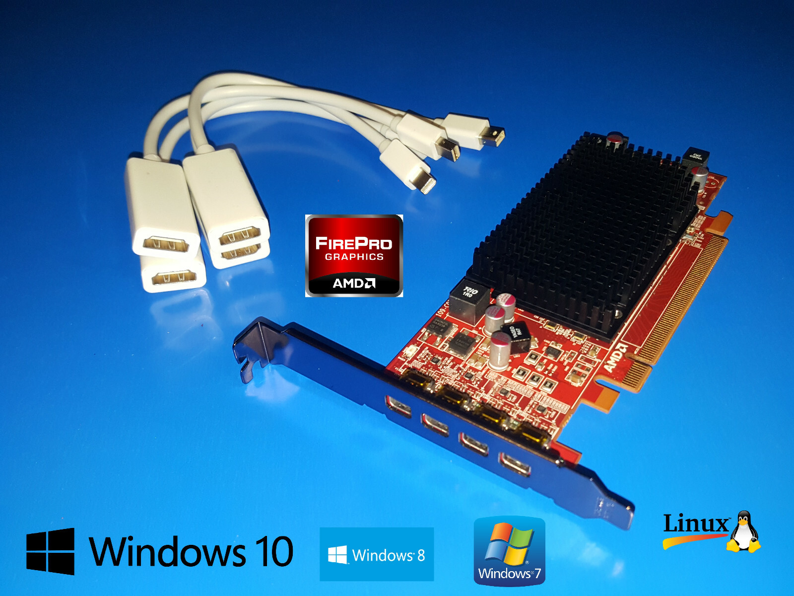 HP z200 z210 z220 z230 z240 z400 z420 z600 z620 4-Monitor QUAD HDMI Video Card