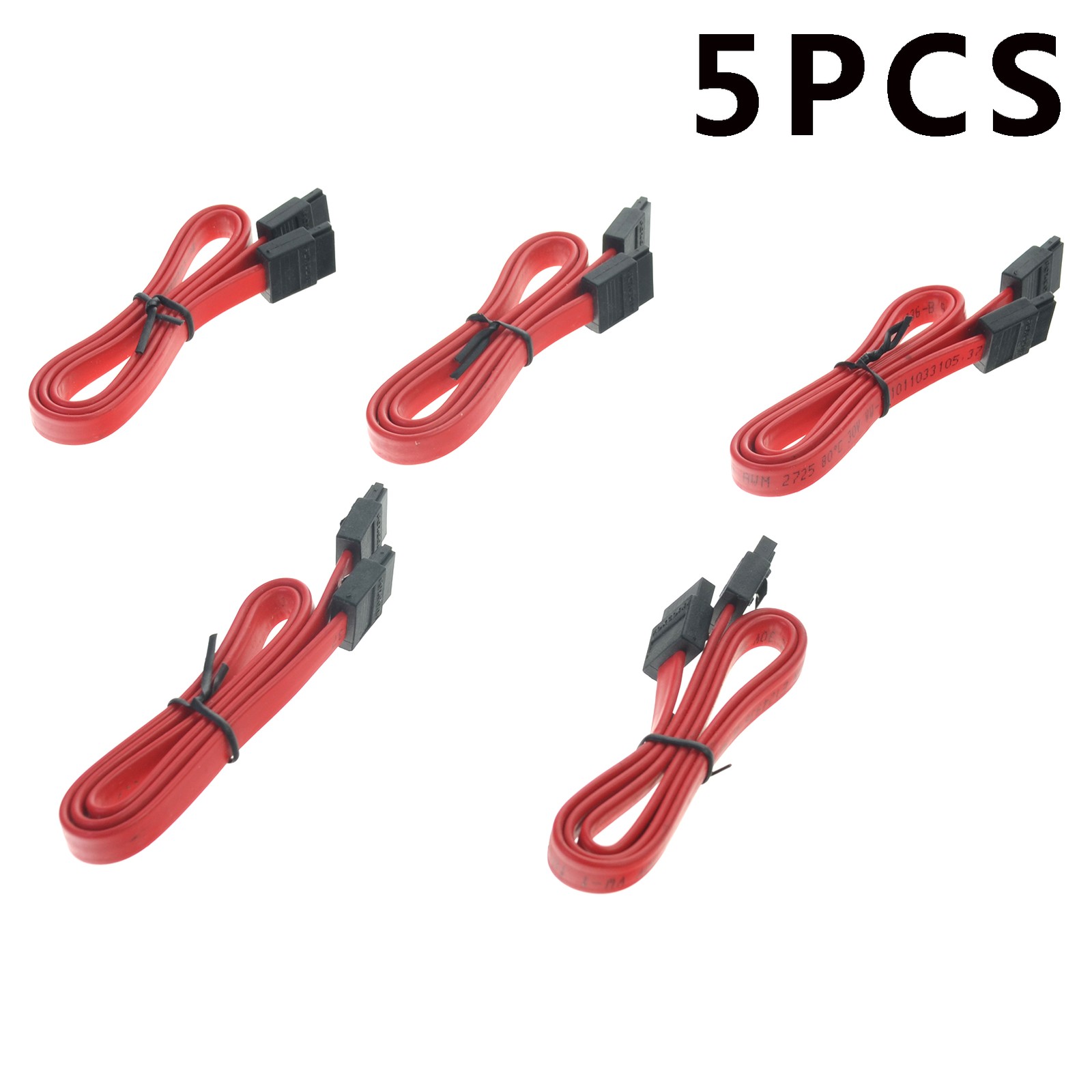 5x 18inch SATA 3.0 III SATA3 SATAiii 6GB/s HDD Hard Drive Data Cable Red Cord US