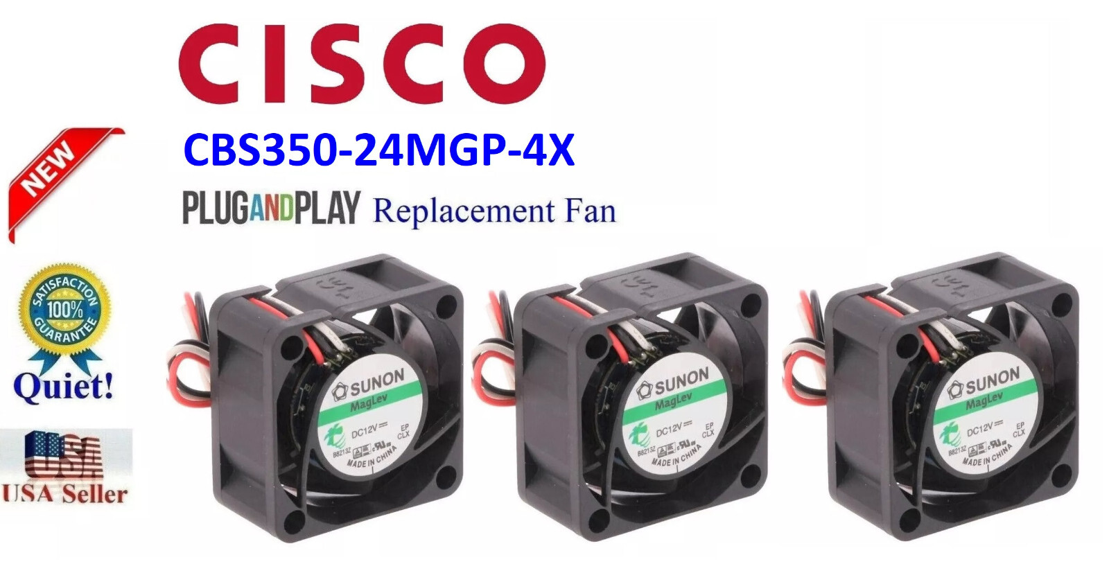 3x Most "Quiet" Replacement Fans for Cisco CBS350-24MGP-4X