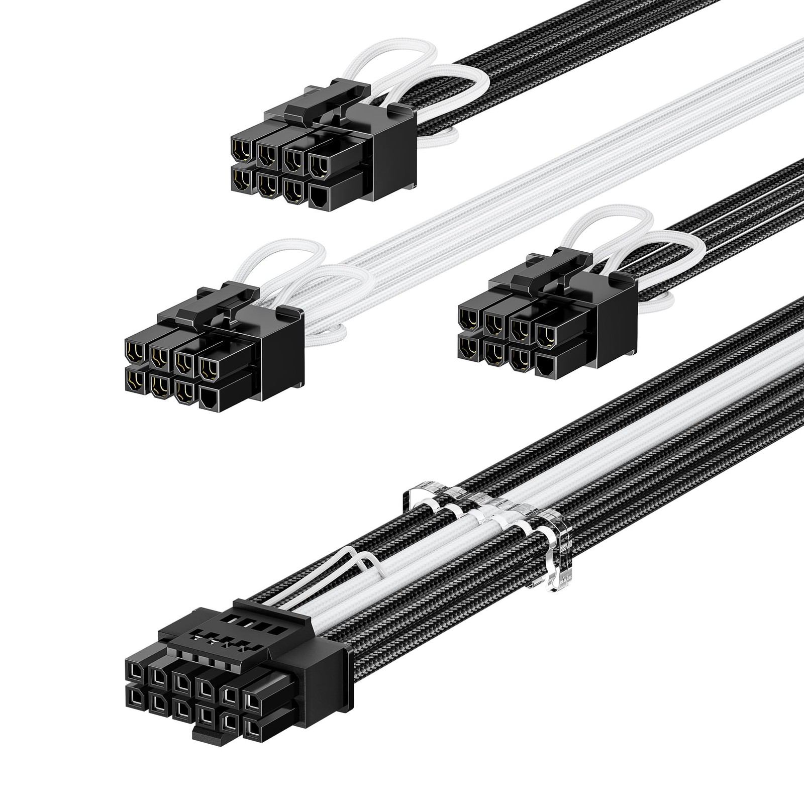Fasgear PCIe 5.0 GPU Power Cable Sleeved 70cm | 16pin12+4 12VHPWR Connector f...