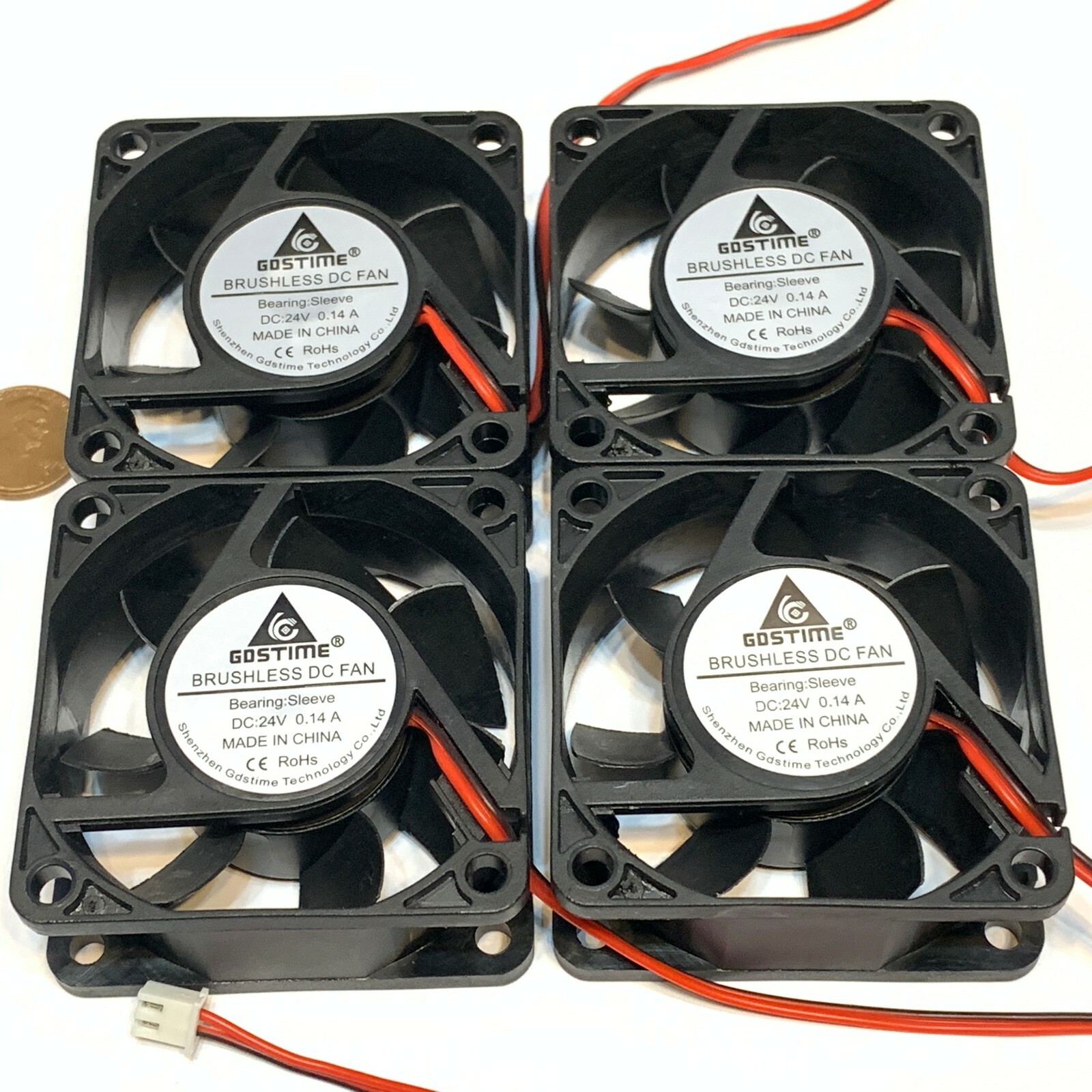 4 pieces Computer case 2Pin 6025 DC Fan 24V 6cm 60x60x25mm Motor Cooling WD C50