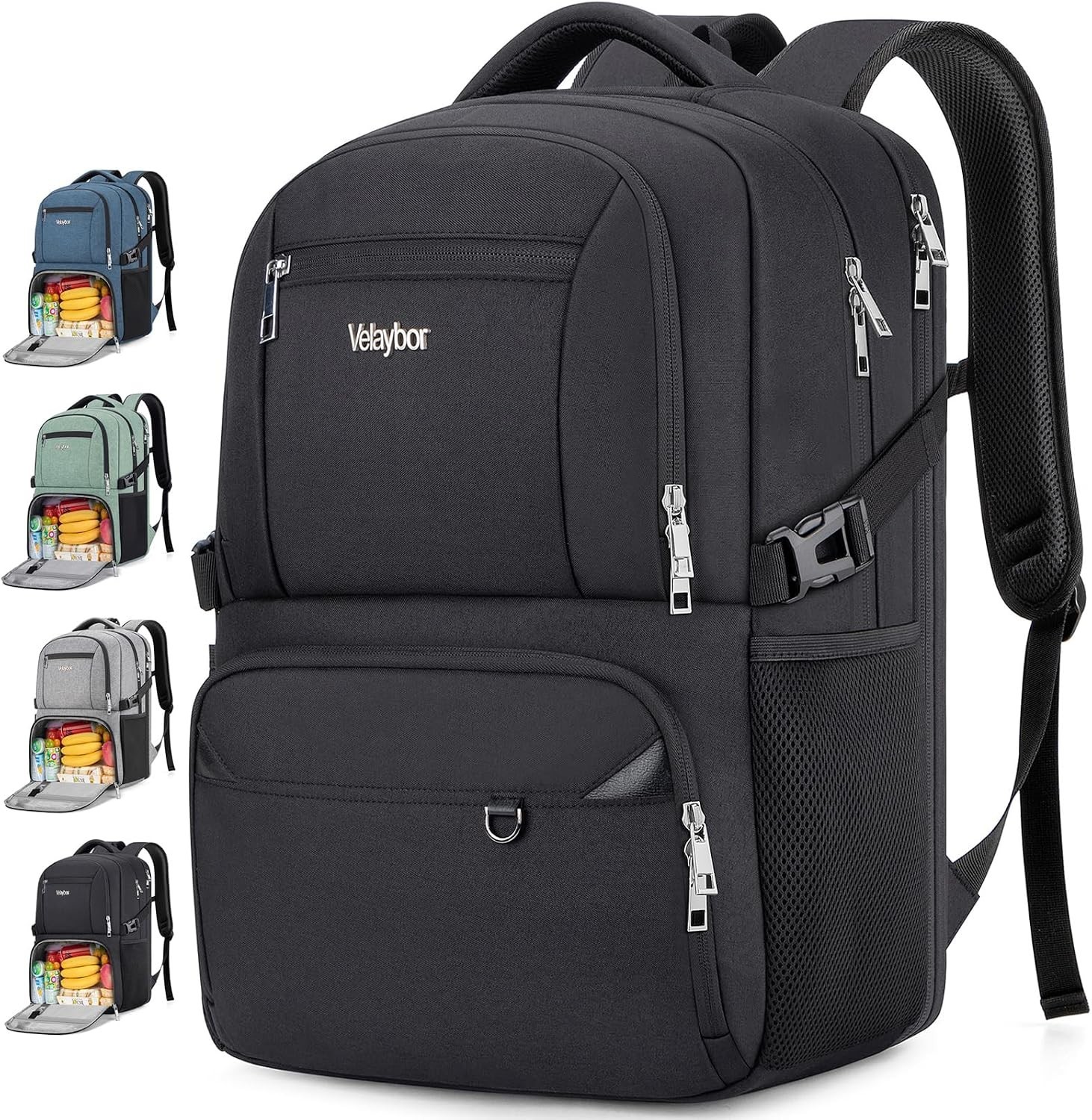 Insulated Lunch Backpack Fit 17" Laptop Work Backpack W/ Lunch Box Men & Women