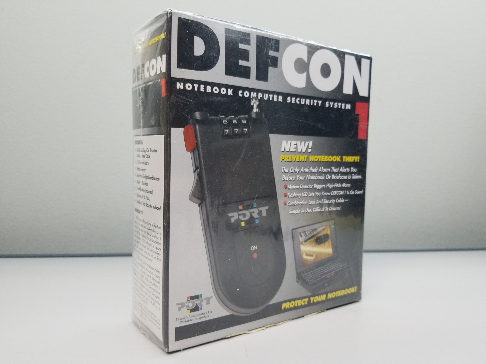 New DEFCON 1 Notebook Computer Security System Lock Alarm Motion Sensor SEL0400
