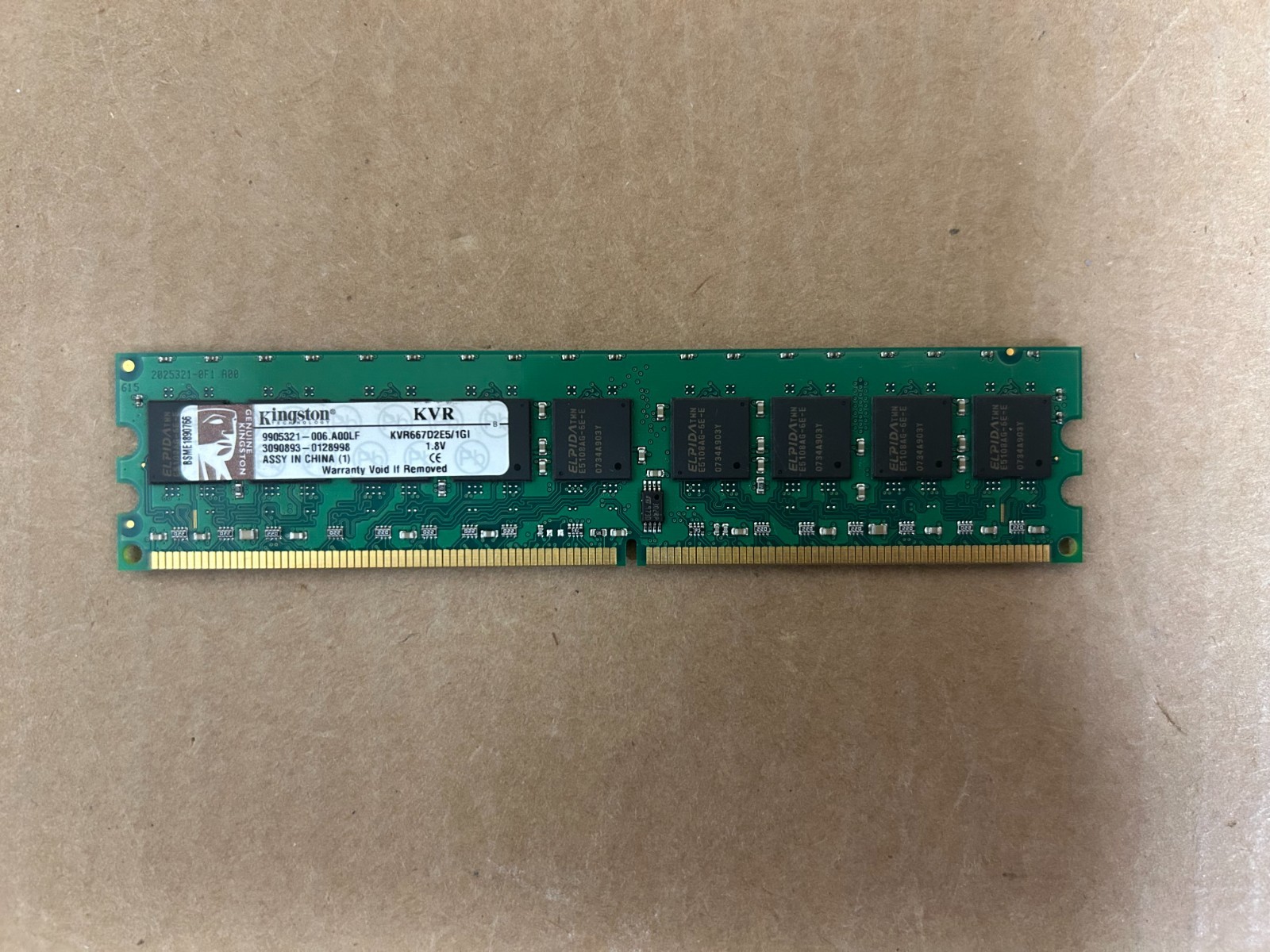 Kingston KVR667D2E5/1G 1GB Memory RAM PC2-5300 DDR2-667