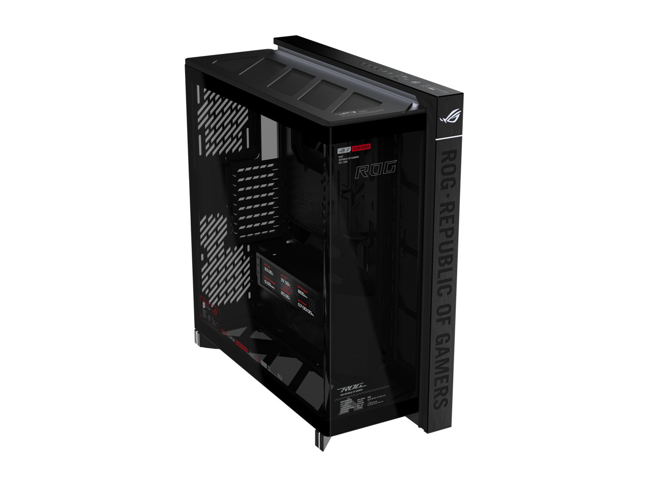 ROG Cronox Full Tower Gaming PC Case Curved Tempered-Glass Side Panel, ASUS