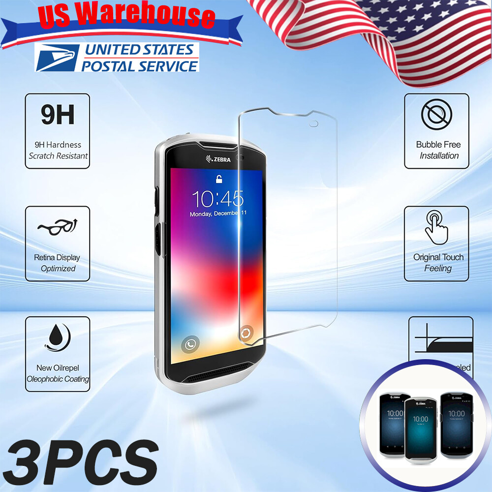 3pcs Tempered Glass Screen Protector Film for Zebra TC51 TC52 TC56 TC57 US STOCK