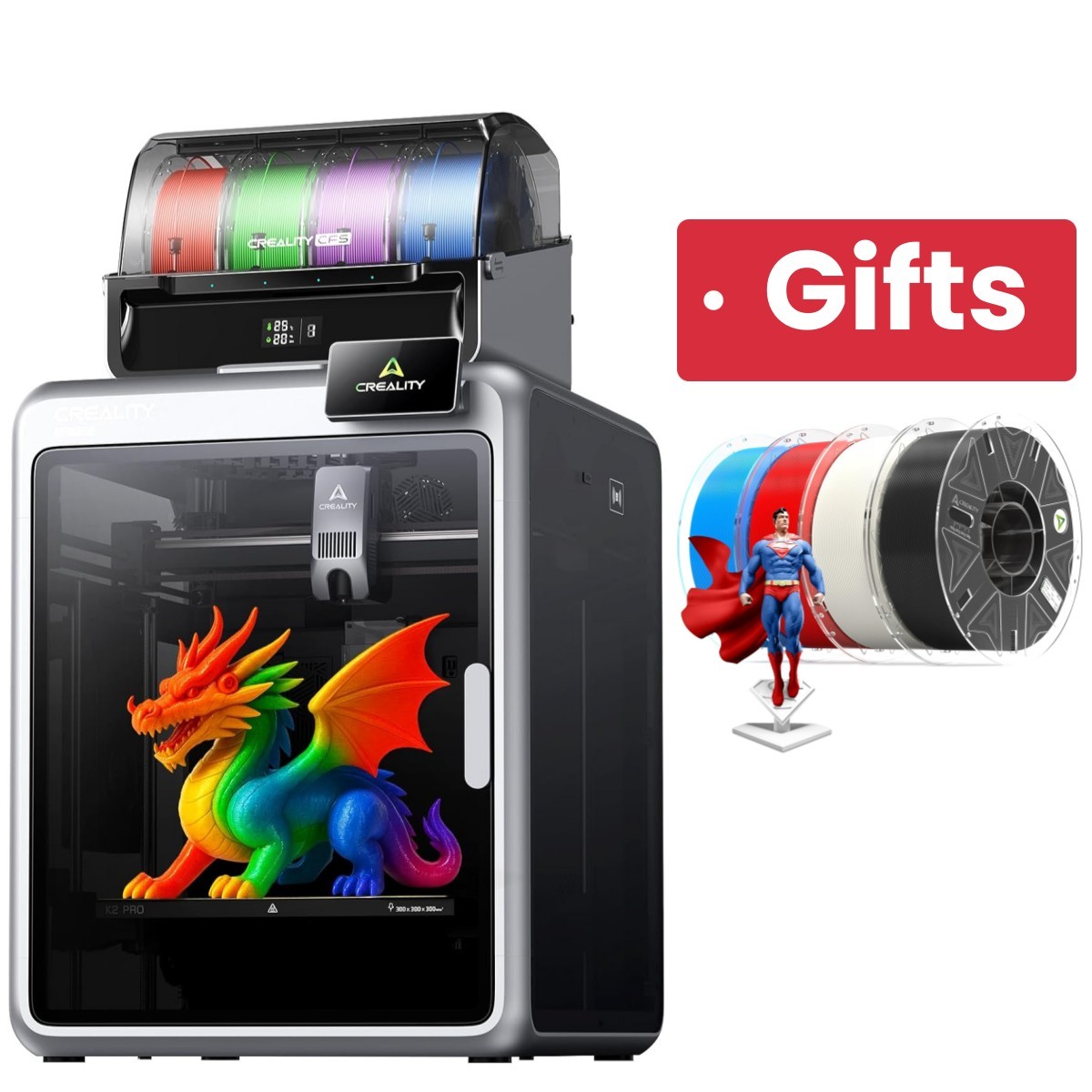 Creality K2 Pro Combo 3D Printer 600mm/s CFS Multi-Color & 4 Rolls Filament Gift