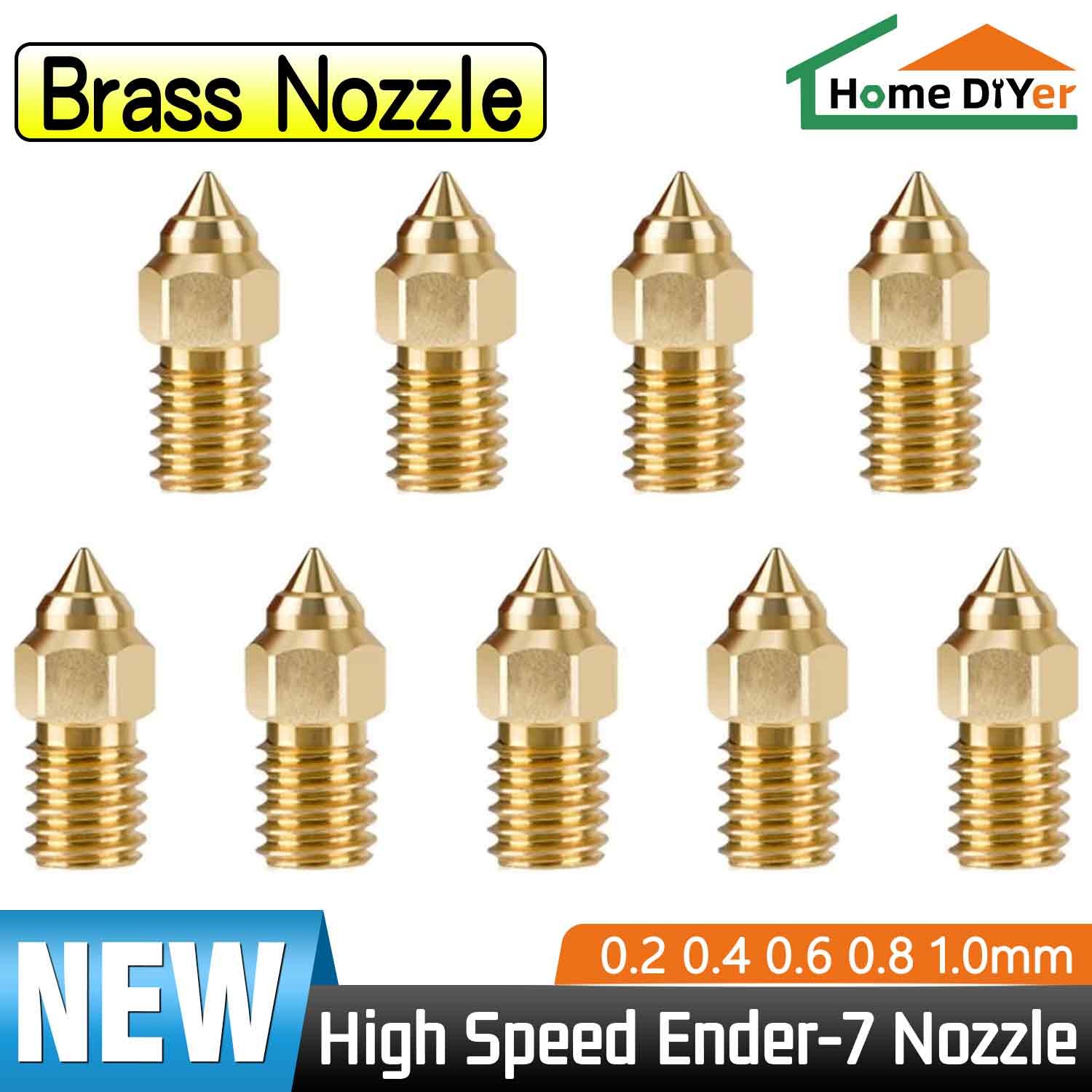 0.2-1mm High Speed Brass Nozzle For Creality Ender-7 5 3 V3 SE 3D Printer Parts