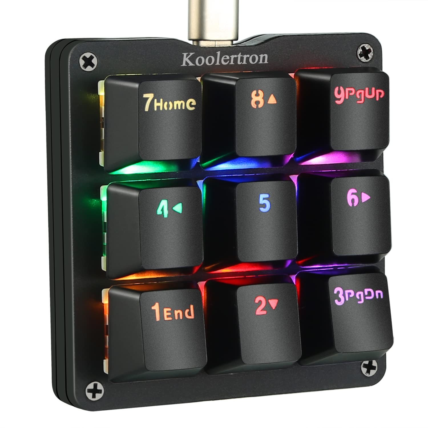 One Handed Macro Mechanical Keyboard, RGB LED Backlit Portable Mini One-Hande...