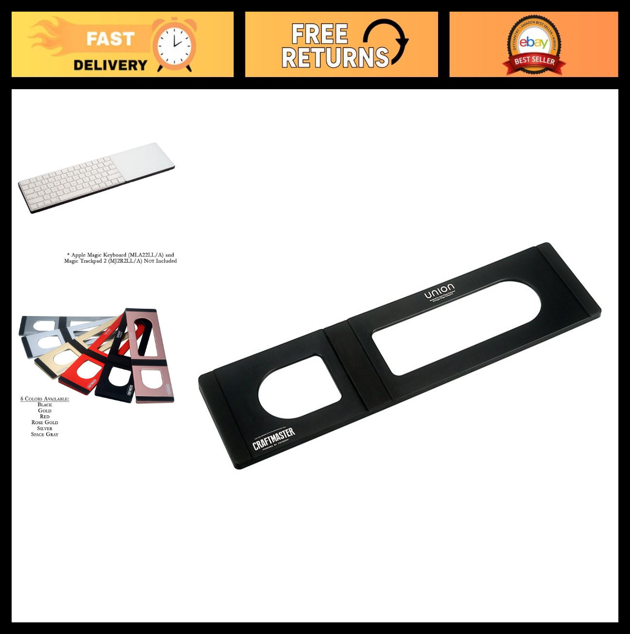 Metal Dock Stand for Apple Magic Keyboard & Trackpad 2 - Remote Control Accessor