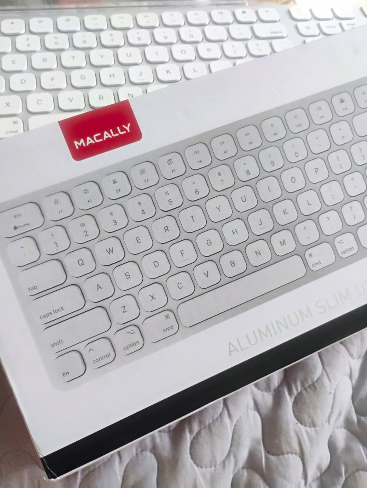 Macally Slim Wired Keyboard White/Silver English QWERTY Standard Layout