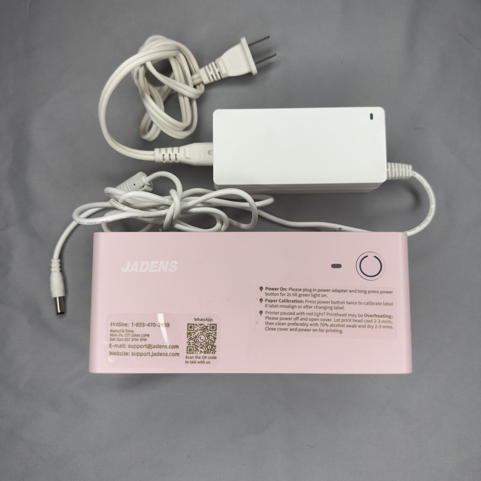 Jadens Bluetooth Thermal Shipping Label Printer Pink JD-668BT