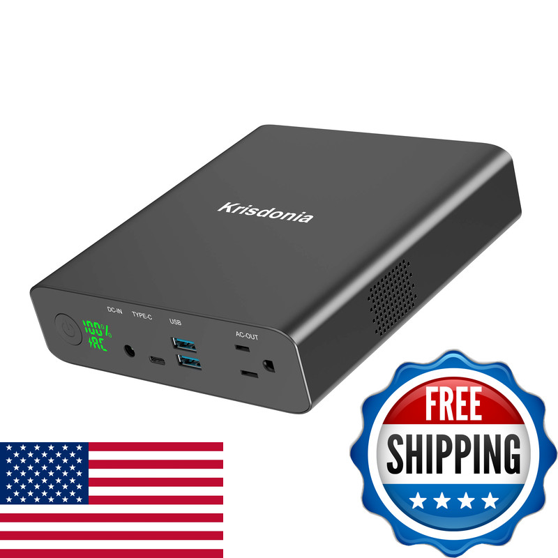 Krisdonia Ac Outlet Portable Laptop Charger Tsa-Approved 27000Mah 130W Travel