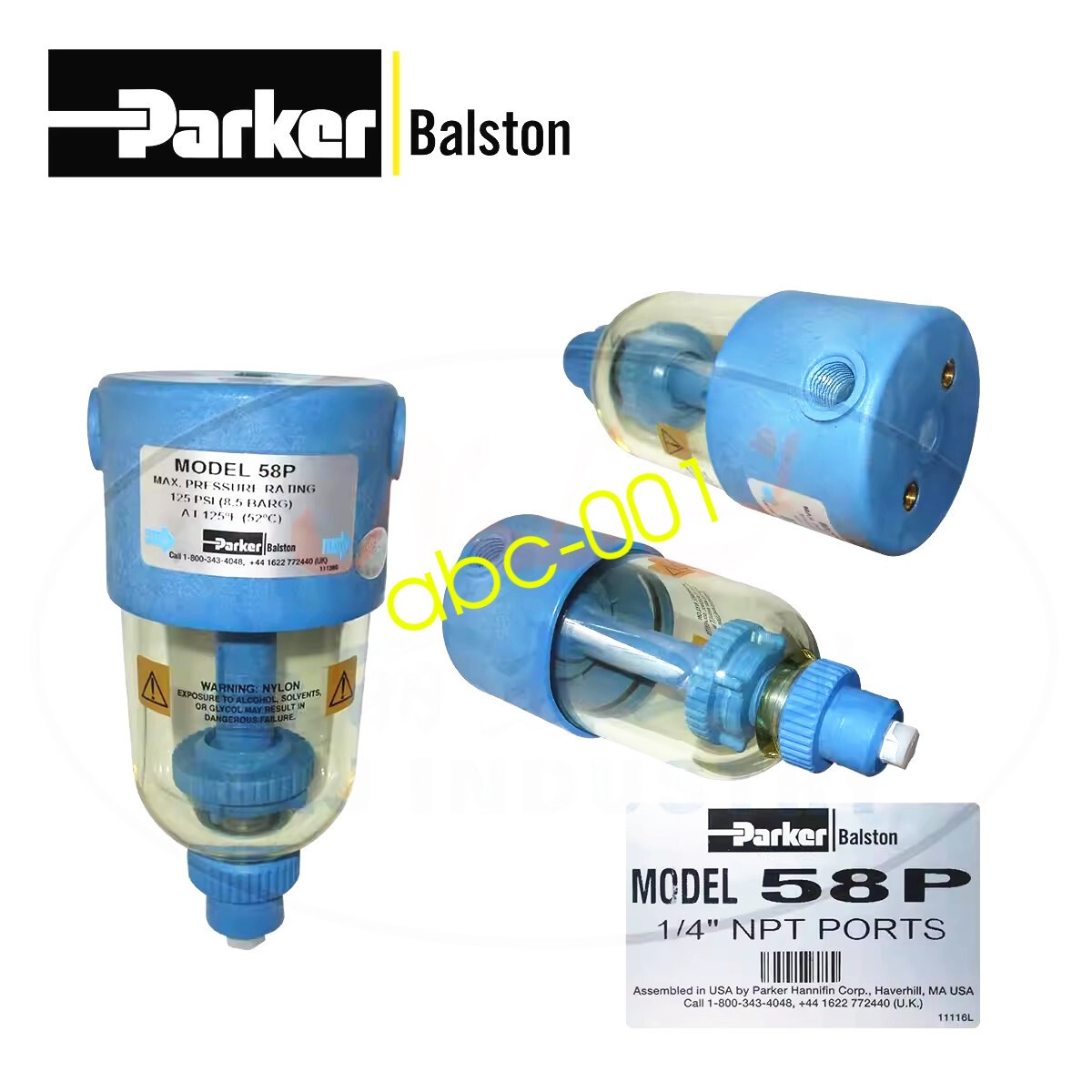 1pcs Parker Balston 58P Filter Housing