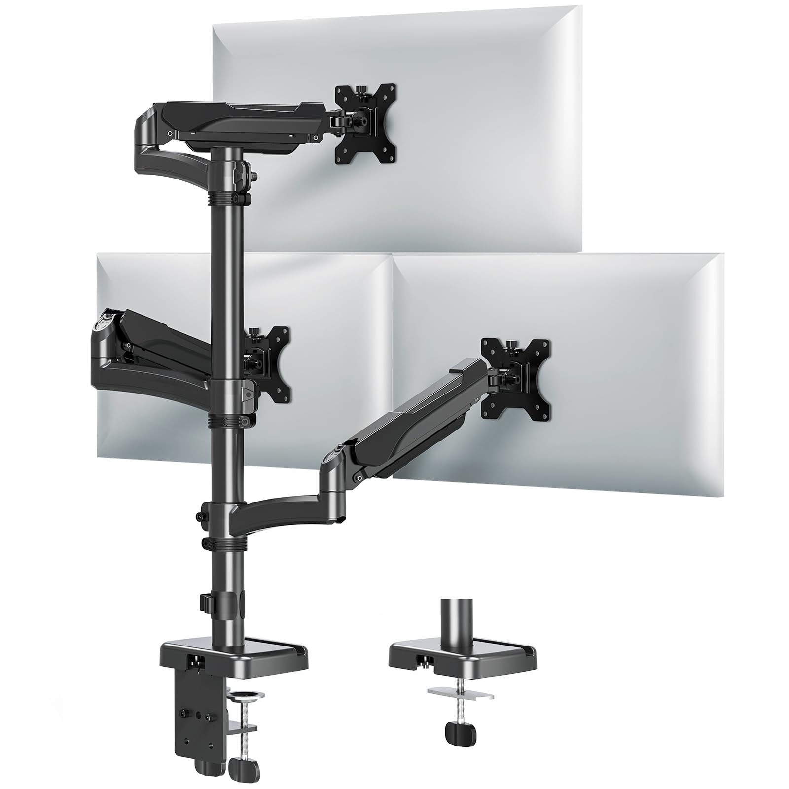 MOUNTUP Triple Monitor Mount Fits Max 32 Inch Screen, Holds 4.4-17.6lbs