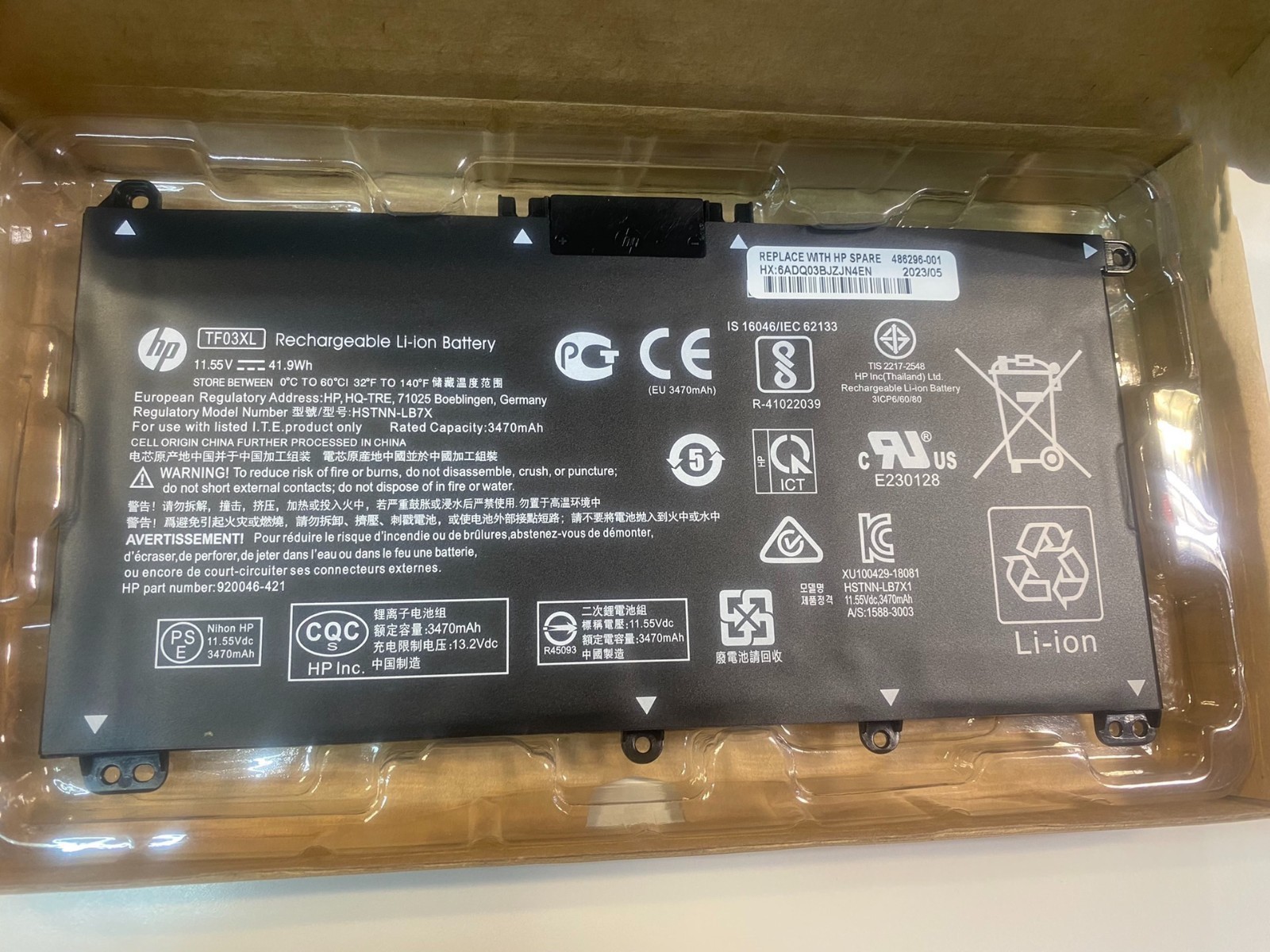 Genuine TF03XL Battery For HP Pavilion 15-CC 15-CK 15-CD 14-CD Series 920070-855