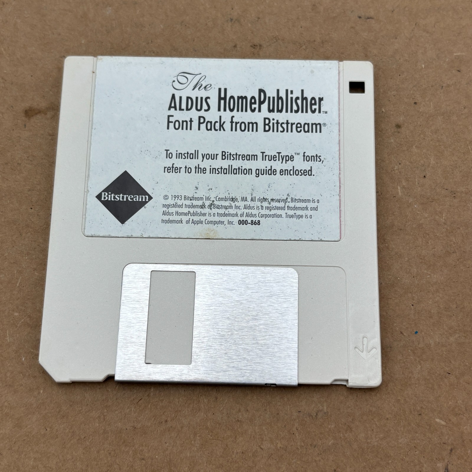 Vintage ALDUS HomePublisher Font Pack from Bistream Software for Apple 1993
