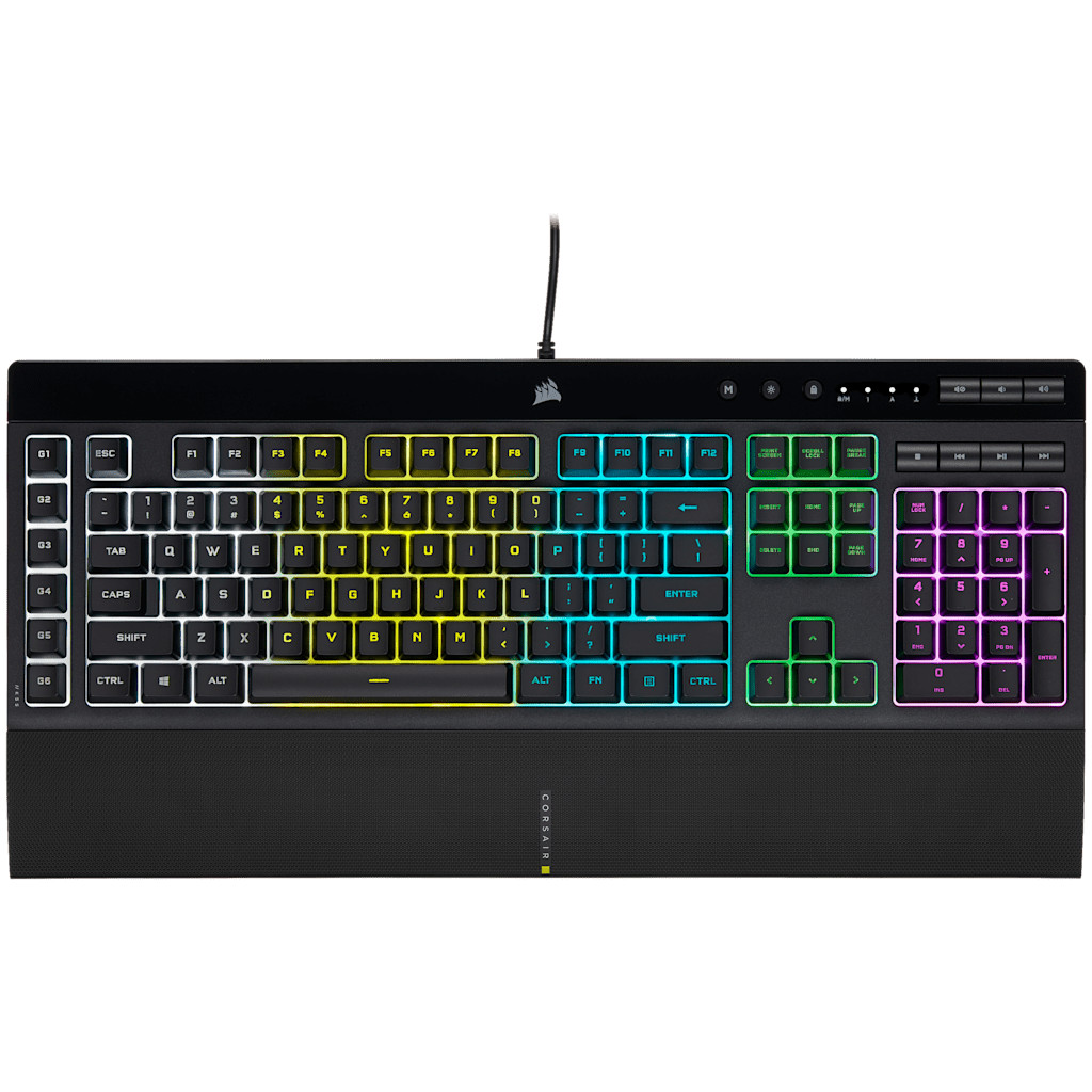 Corsair K55 RGB PRO Gaming Keyboard 5 Zone RGB Membrane IP42 Certified Refurb
