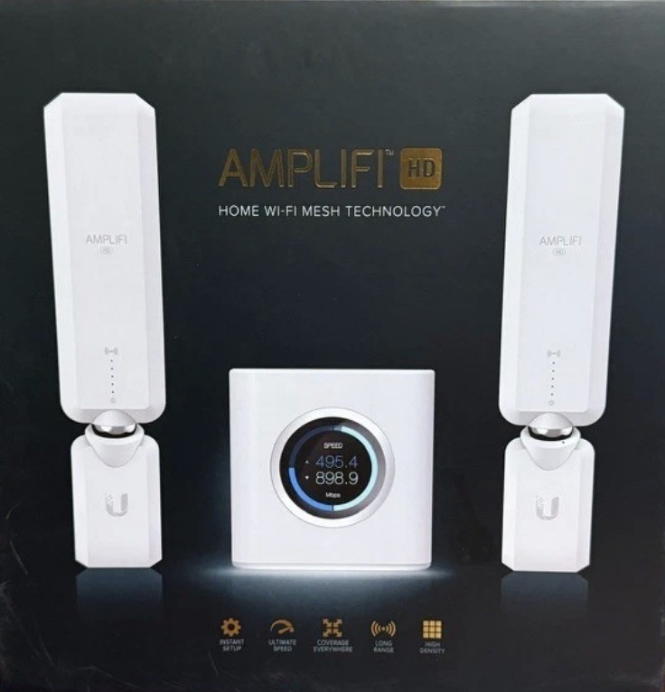 Ubiquiti AmpliFi HD AFi-HD Mesh WiFi System Router with 2 MeshPoints