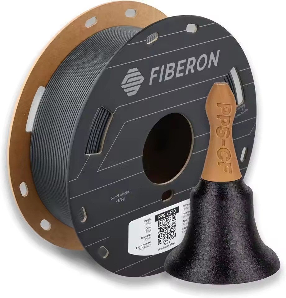 Polymaker Fiberon PPS-CF10 Carbon Fiber Filament 1.75mm 0.5kg Black