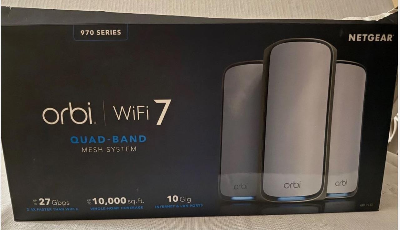 NETGEAR Orbi 970 Series Quad-Band WiFi 7 Mesh Network System RBE973S-100NAS
