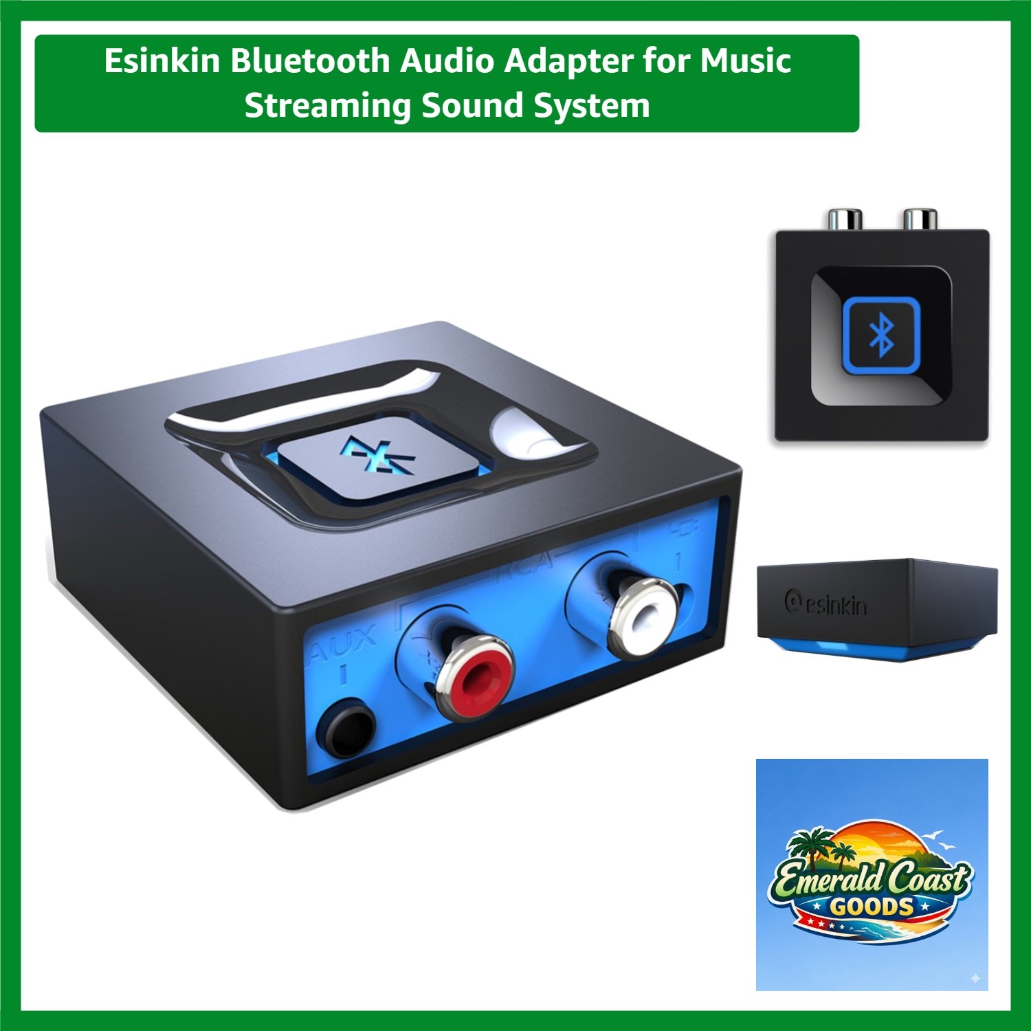 Easy Setup Bluetooth Audio Receiver for Home Stereo Systems - Compact & Portable