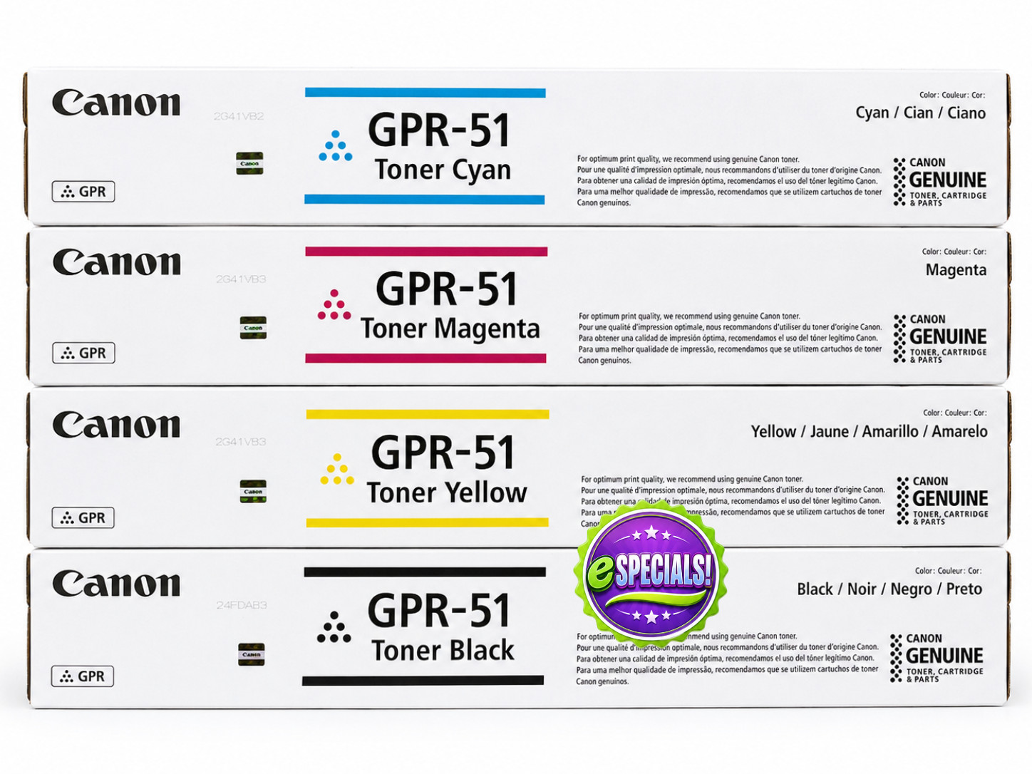 Genuine Canon GPR-51 B/C/M/Y Toner Set. Factory Sealed Boxes, We Ship Fast