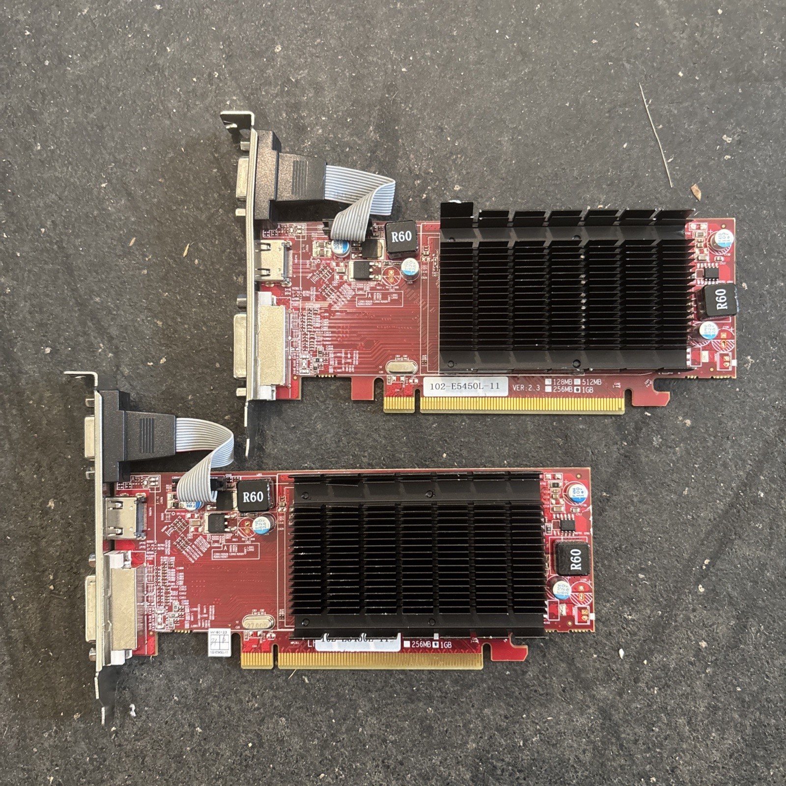 Lot of 2 VisionTek Radeon HD 5450 1GB GDDR3 PCIe 2.1 Graphics Card- VT-401478