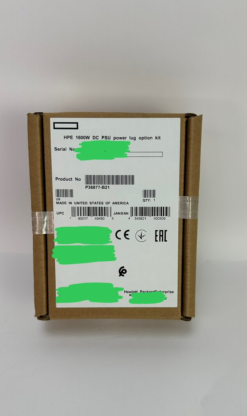 HPE DC 1600W -48VDC Power Cable Lug Option Kit with Plastic Cover Gen10 Gen11