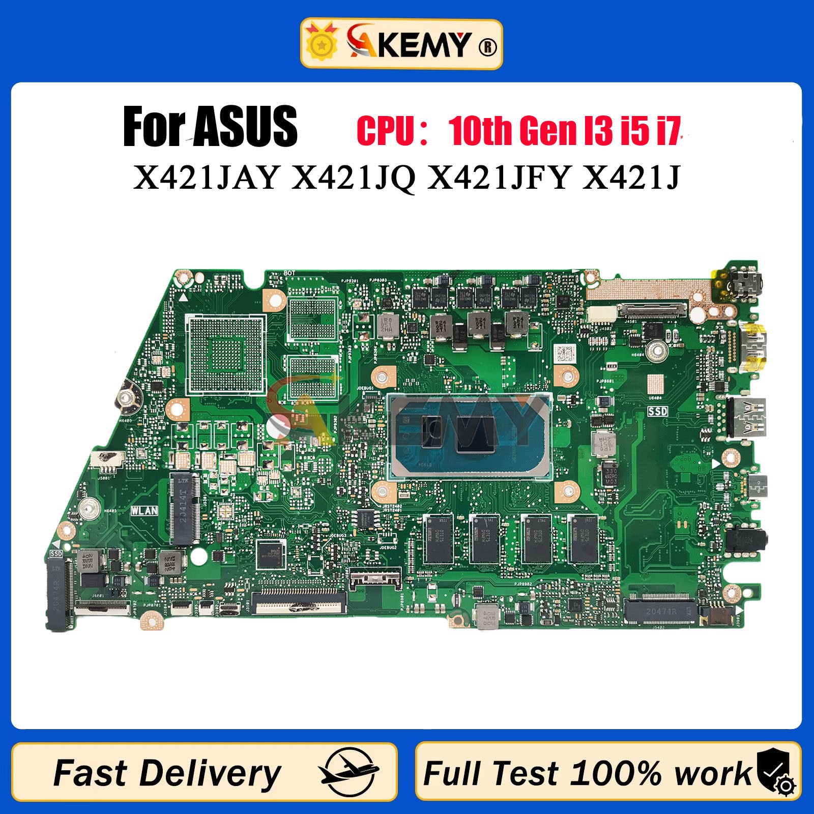 X421JA X421JAY Mainboard For ASUS X421JP R421J S433J X421JFY X421JQ I3 I5 I7 CPU