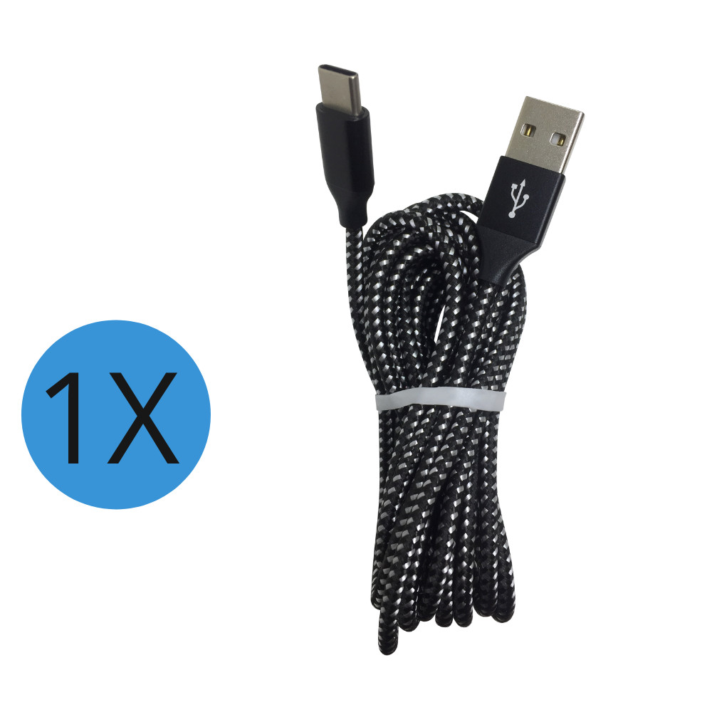 1/2/3Pack 10FT Braided USB C Type-C Fast Charging Data SYNC Charger Cable Cord
