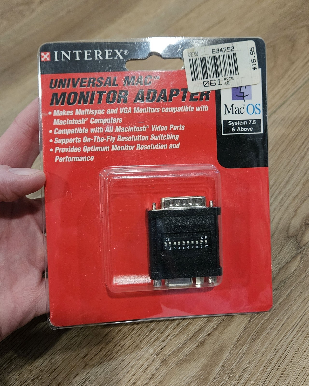 NOS INTEREX Universal Mac Monitor / Video Adapter HD15 to DB15 VGA Vintage NEW