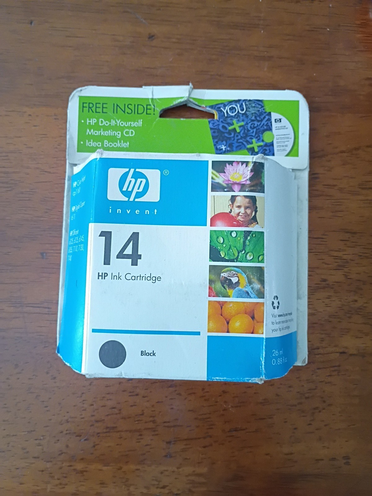 HP 14 Black Ink Cartridge C5011DN, Sealed Exp. 6/2007 