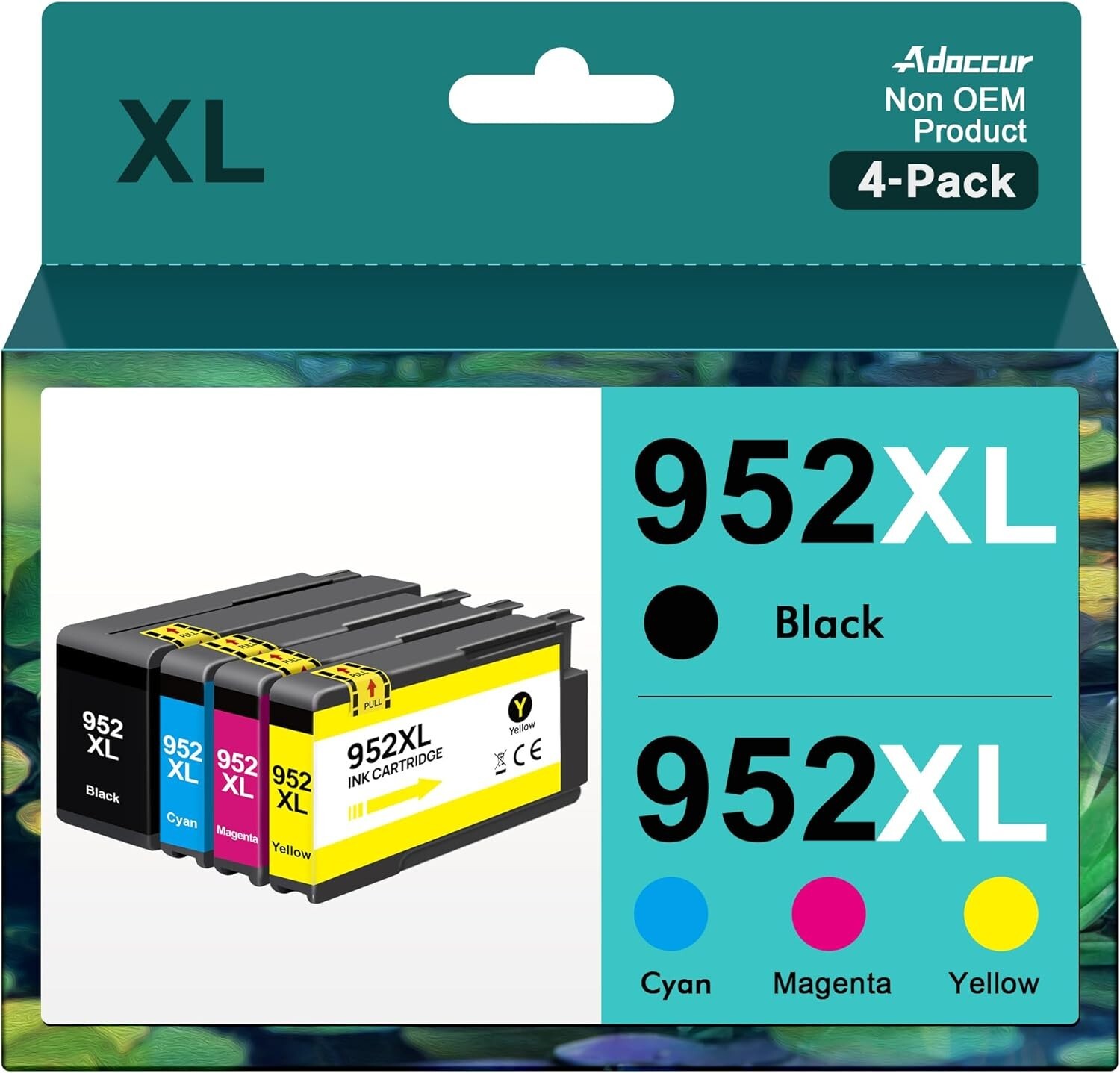 952XL Ink Cartridges Replacement for HP Officejet Pro 7740 8210 8710 - 4pk