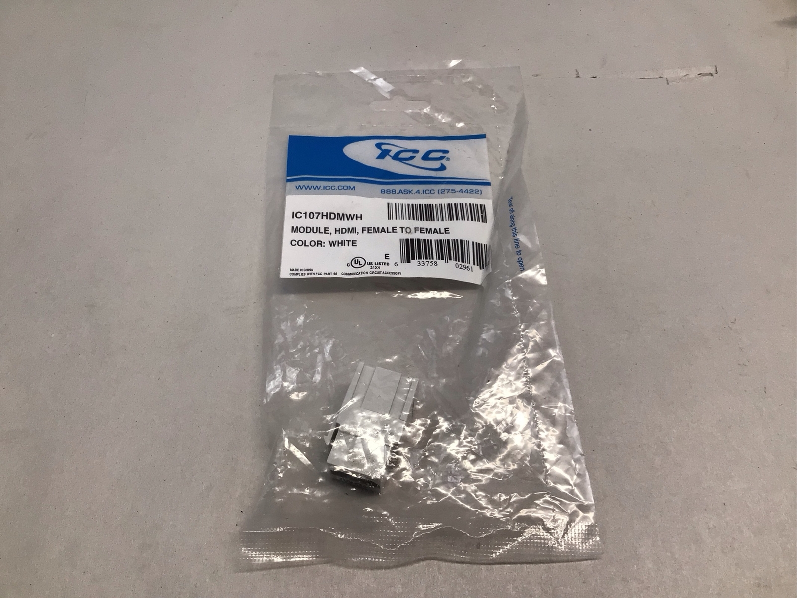 ICC IC107HDMWH Female To Female Module Hdmi White NEW