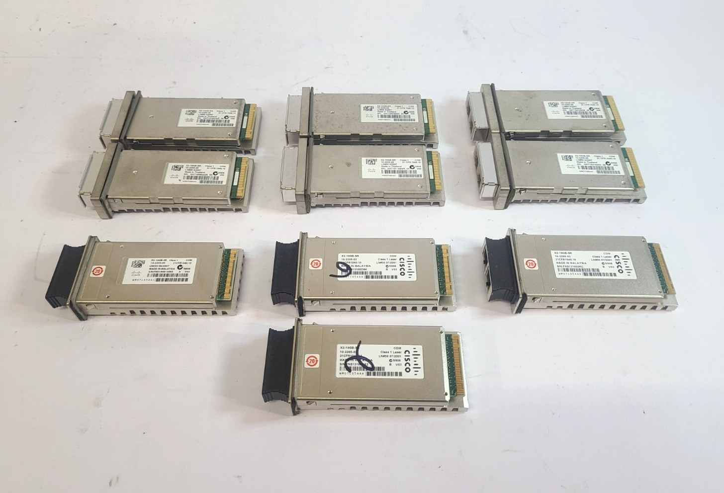 Mixed Lot of 10 Cisco X2-10GB-SR 10 Gigabit Ethernet Transceiver Modules
