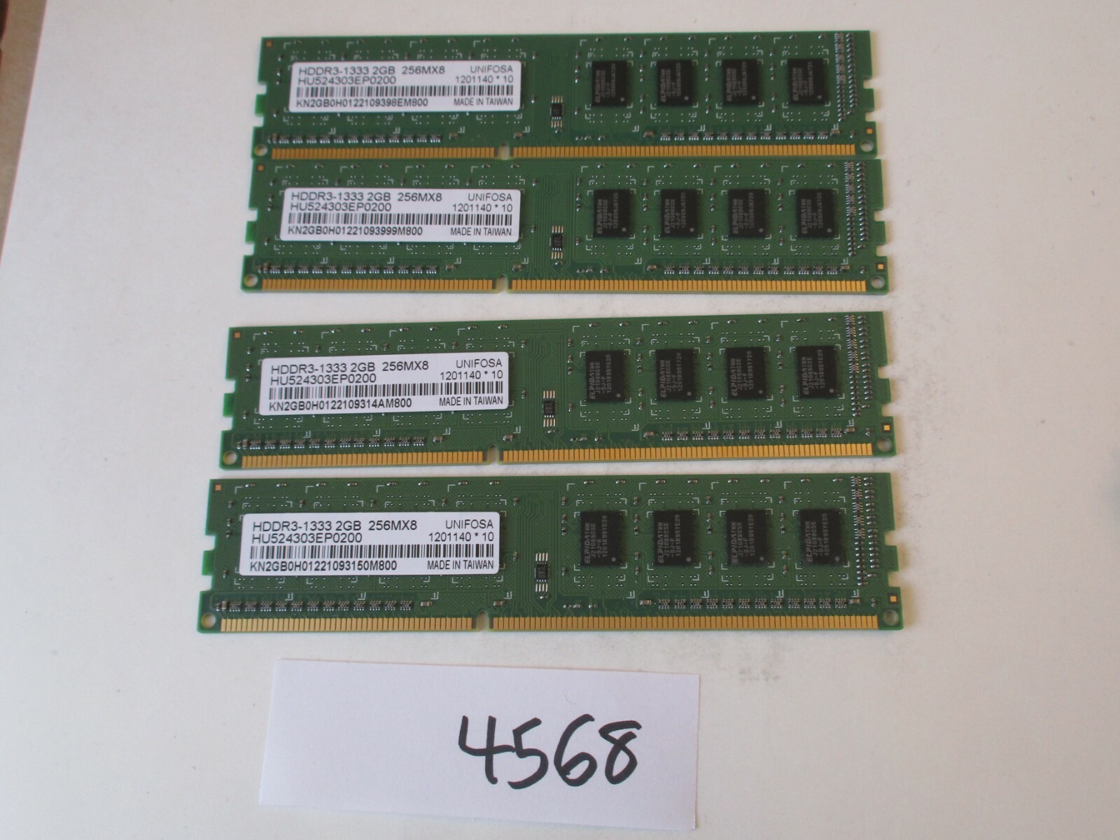 UNIFOSA HU524303EP0200 4x2Gb=8Gb PC3-10600 1333Mhz DDR3 Desktop Memory RAM (4568