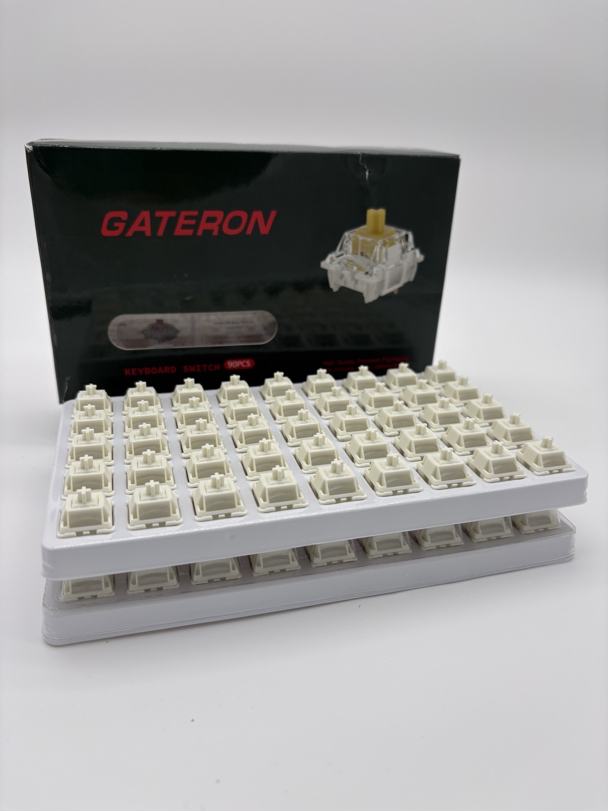 90 PCS Gateron Smoothie Keyboard Switches 5-Pin Linear Creamy pre lubed 40gf