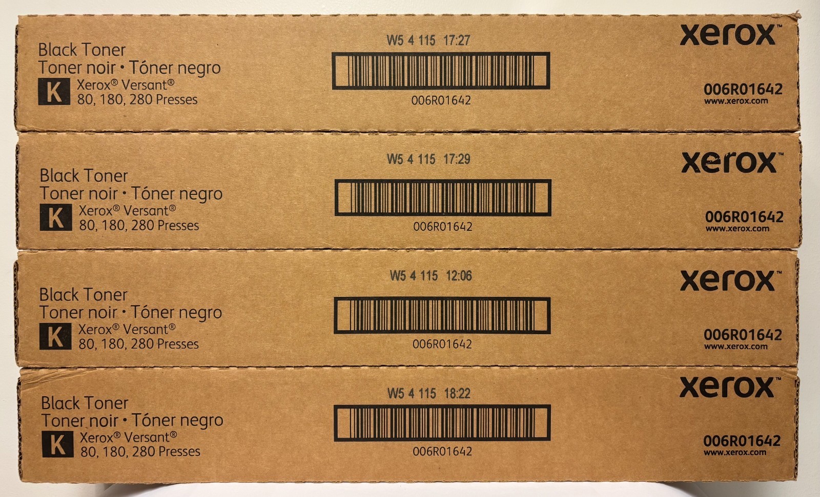 Genuine Xerox Versant 80 180 280 Lot 4 Black Toners 6R1642 (or 38)