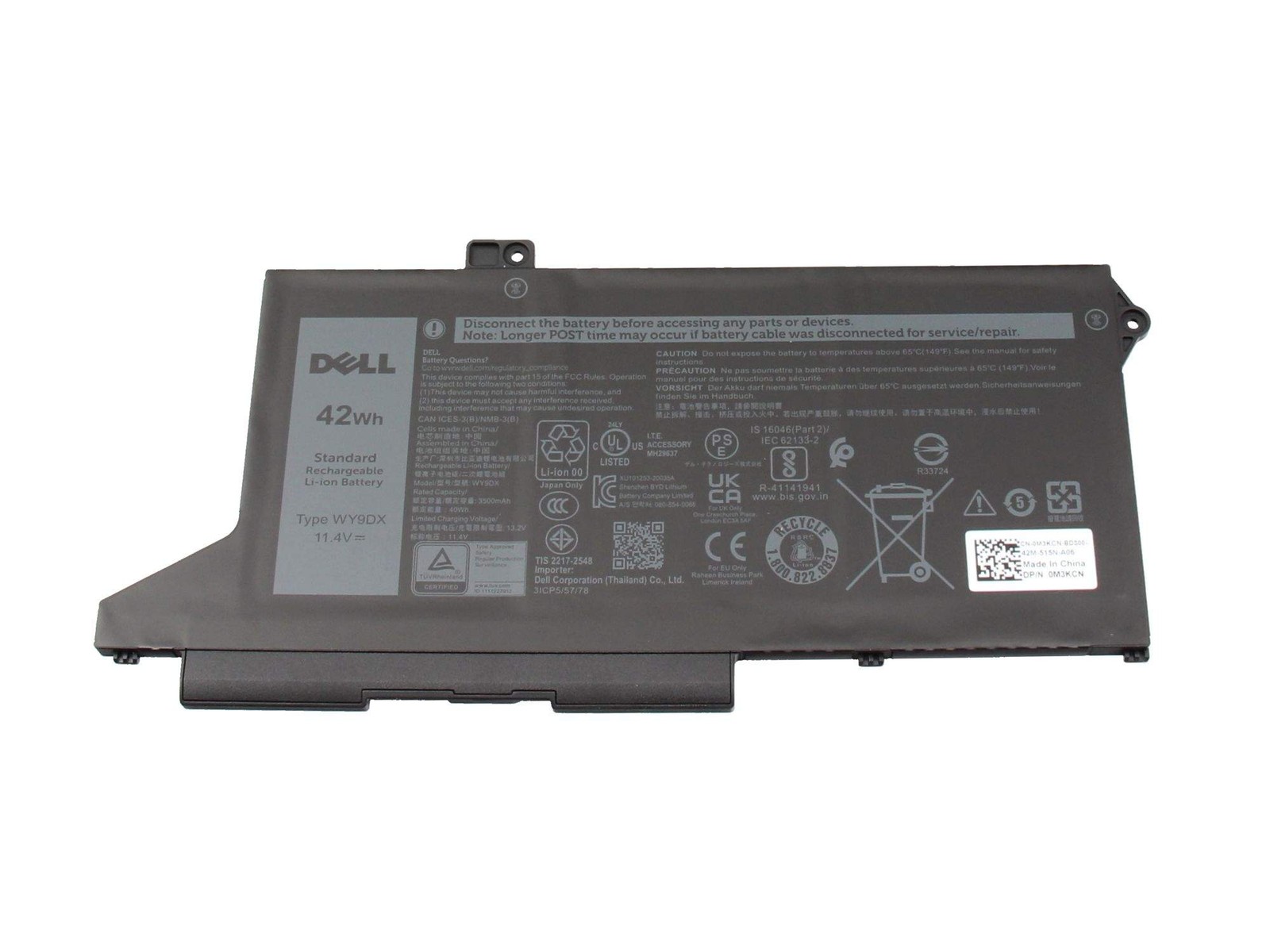 Dell WY9DX Battery 42Wh Original Battery 3,500mAh ~D~