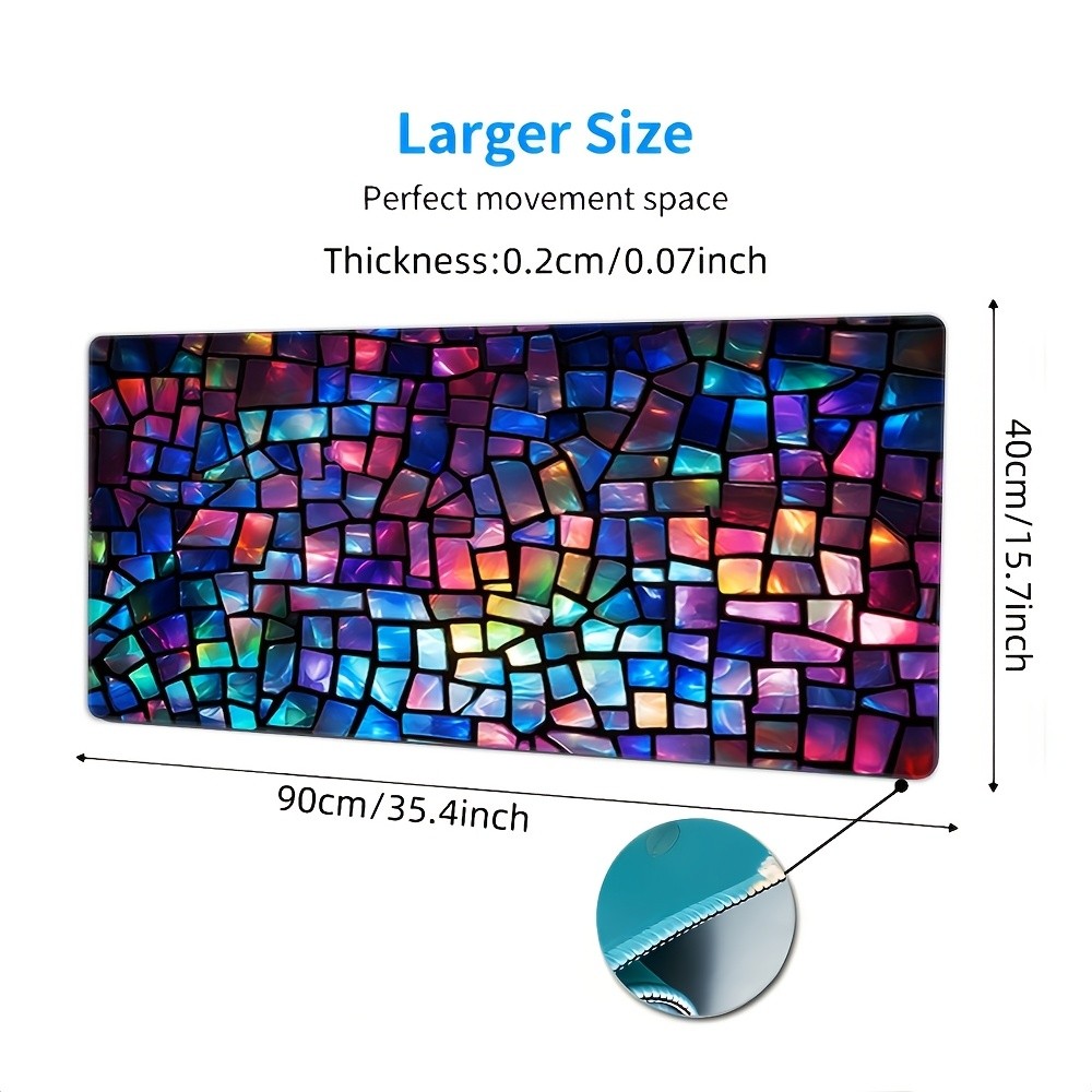 Extra Large High-Definition Colorful Gradient Gaming Mouse Pad with a Non-Slip