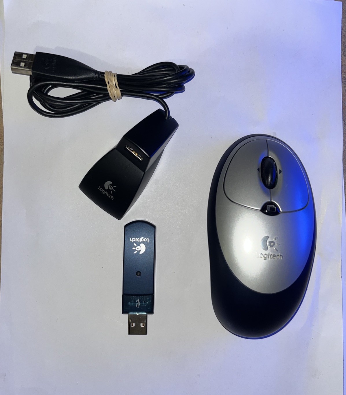 Logitech Cordless Click Optical Mouse With Receiver & Cable - Fully Tested