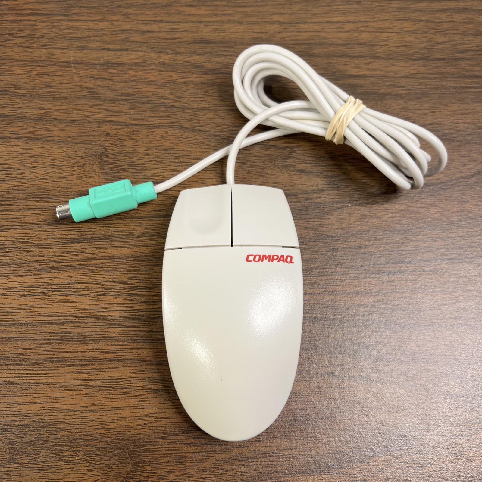 Vintage Compaq M-S34 2 Button Mechnical PS2 Mouse DS-BIN6-2